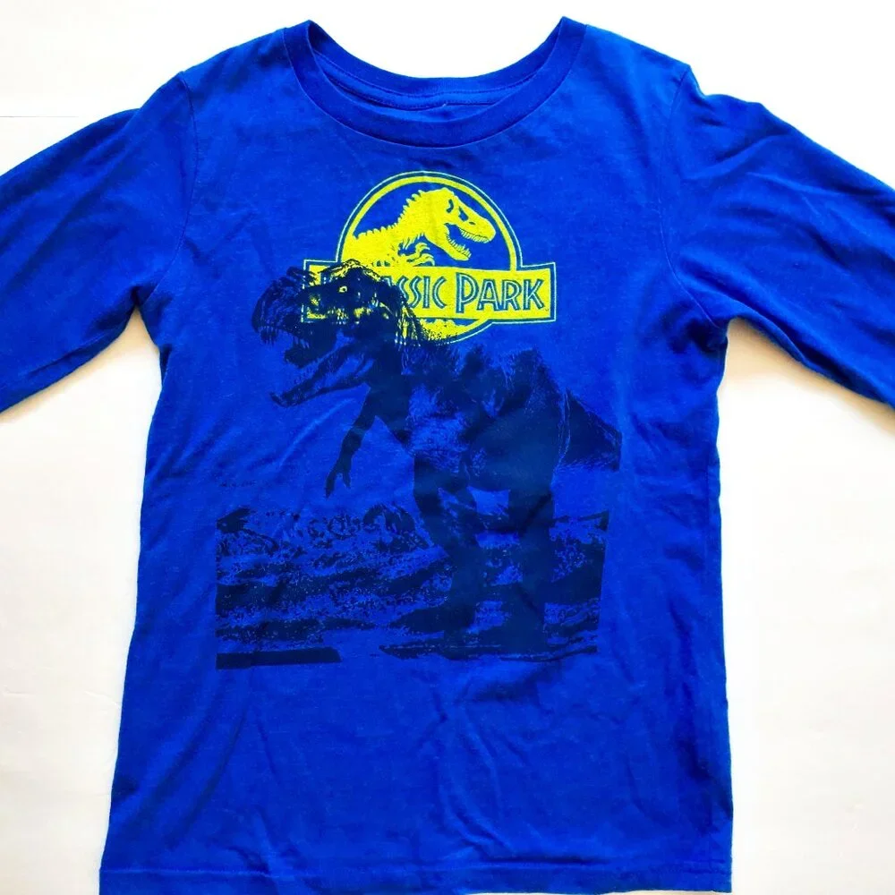 Jumping Beans Boys Jurassic Park T-Shirt Long Sleeve Dinosaur Blue 8